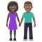 Woman and Man Holding Hands- Dark Skin Tone- Medium-Dark Skin Tone emoji on Emojione